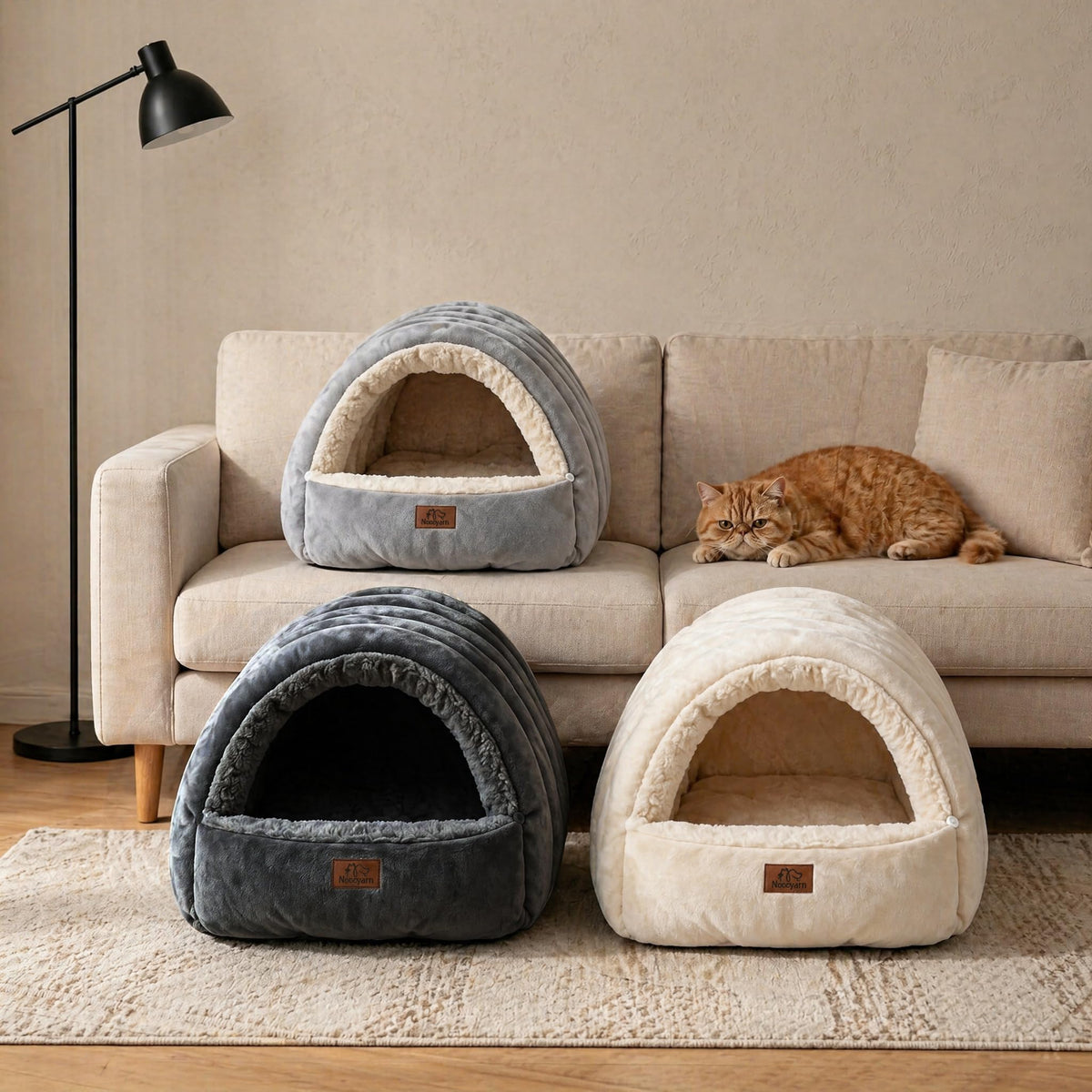 Covered Cat Bed Cave Grey D5426