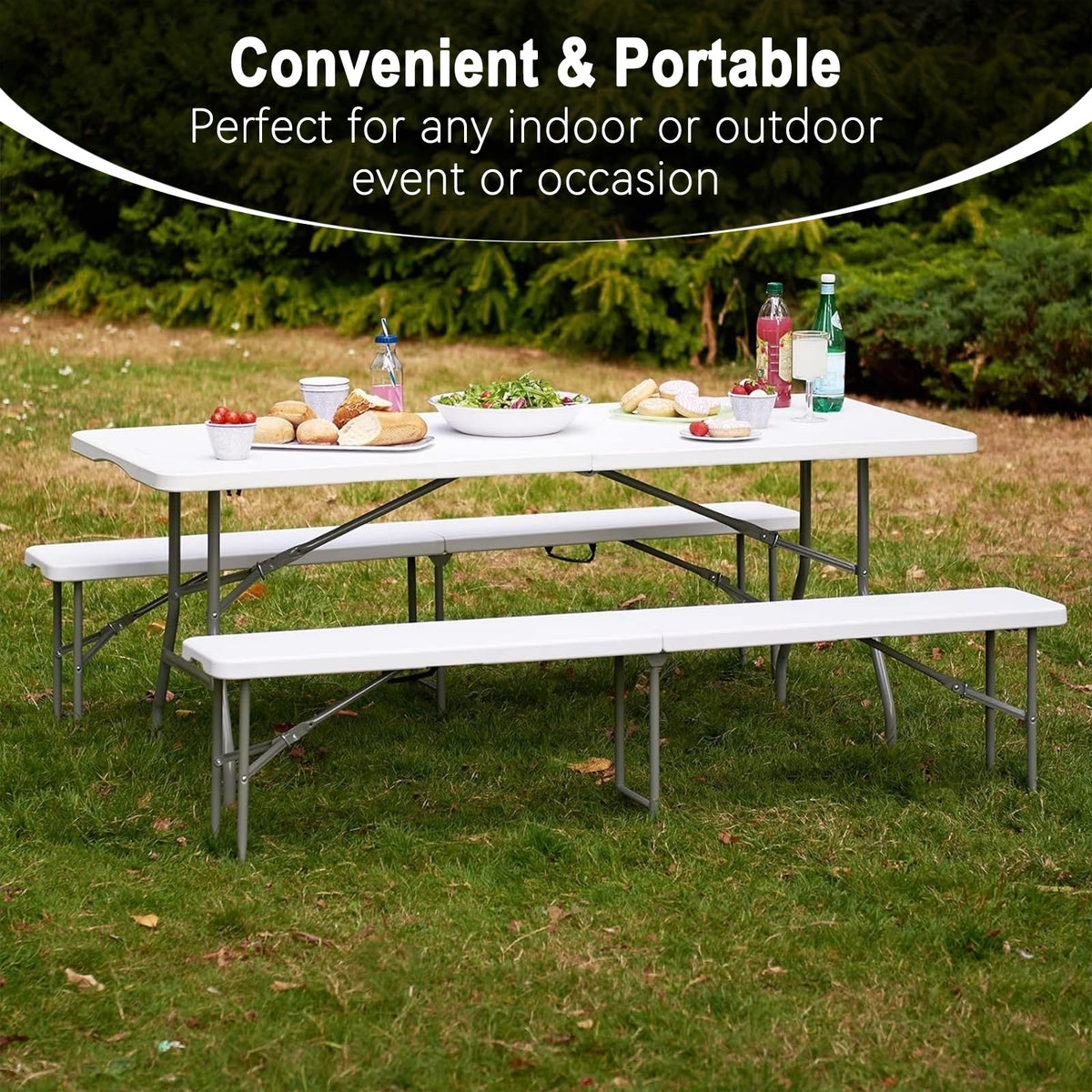 6FT White Portable Plastic Folding Table A39704