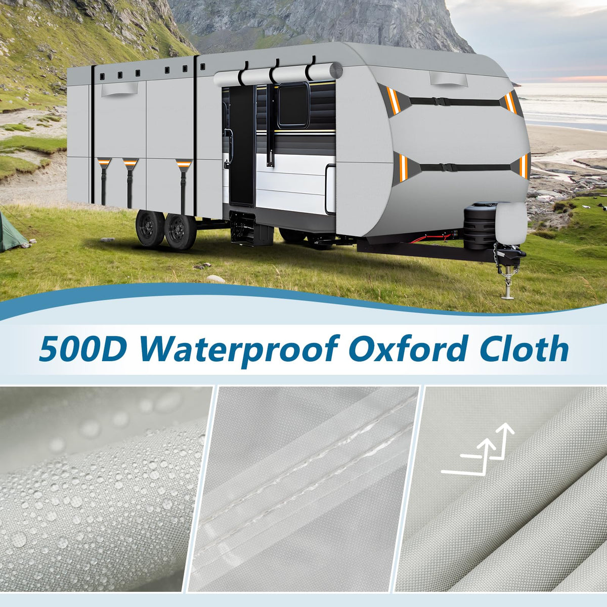 22-24 ft 500D Oxford Waterproof Travel Trailer Cover B903008