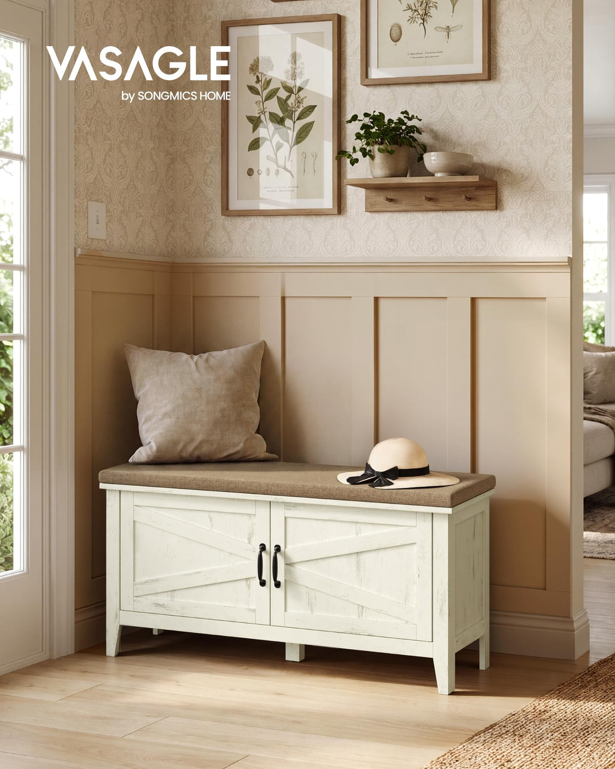 Shoe Bench with Cushion F64116