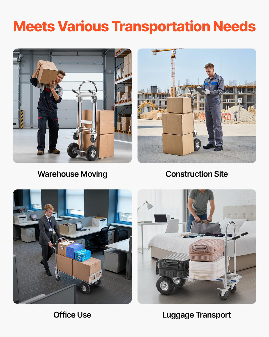2 in 1 Convertible Hand Truck Dolly 1000 lbs M2251