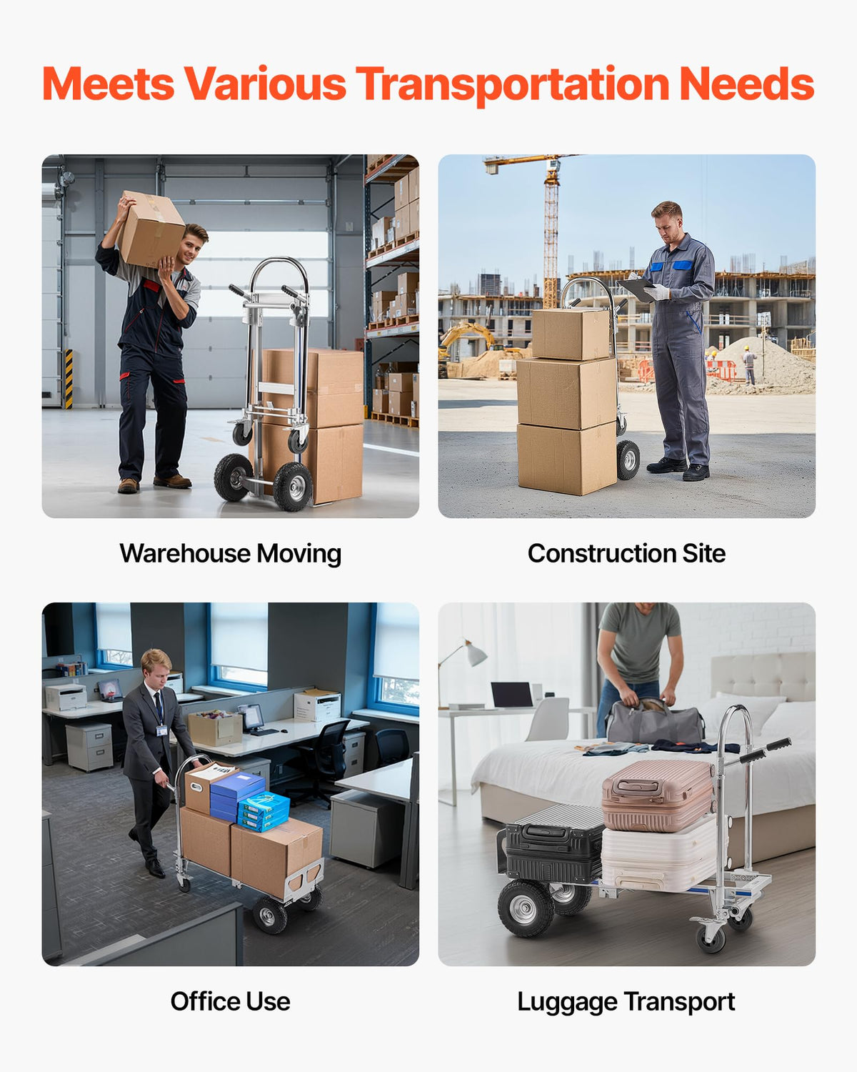 2 in 1 Convertible Hand Truck Dolly 1000 lbs M2251