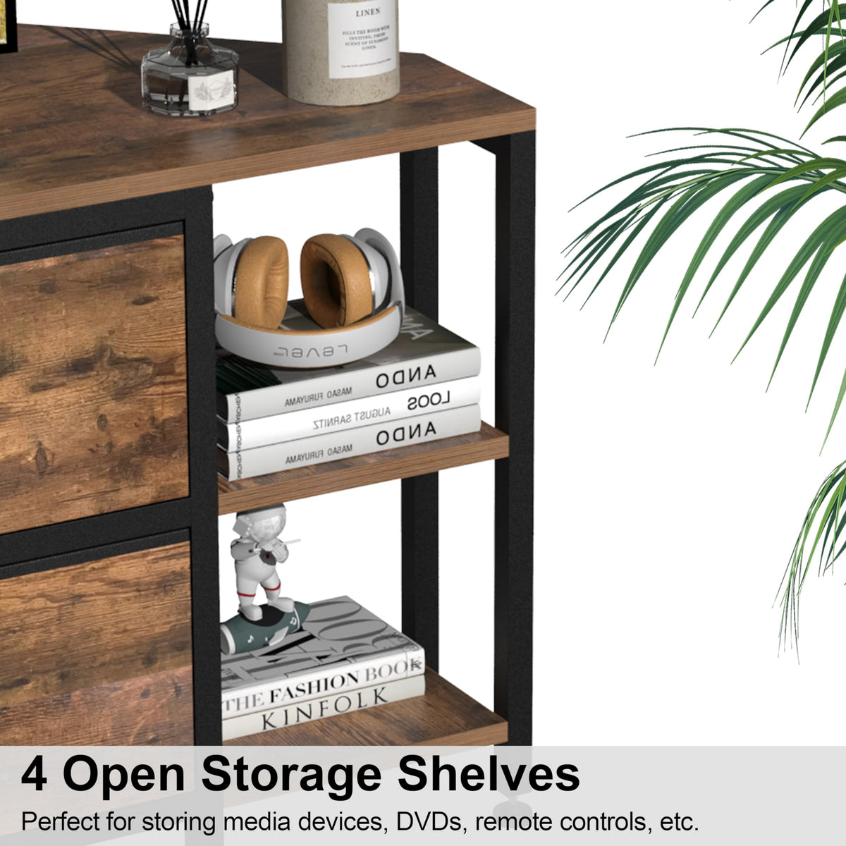 Brown Corner TV Stand with Drawer E2259