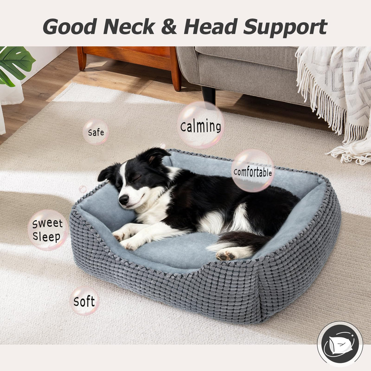Rectangle Washable Calming Dog Bed X676