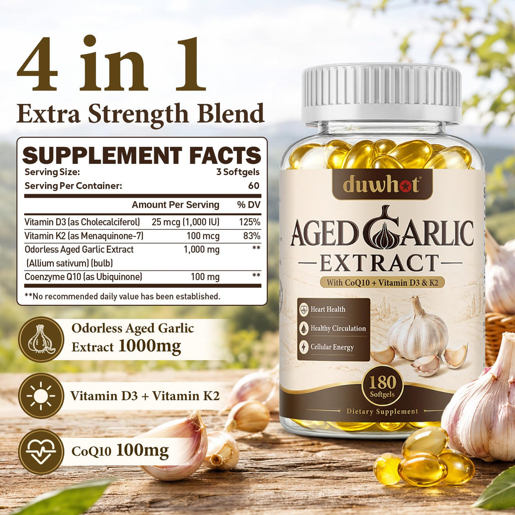 Aged Garlic Extract Capsules, 180 Softgels D7095