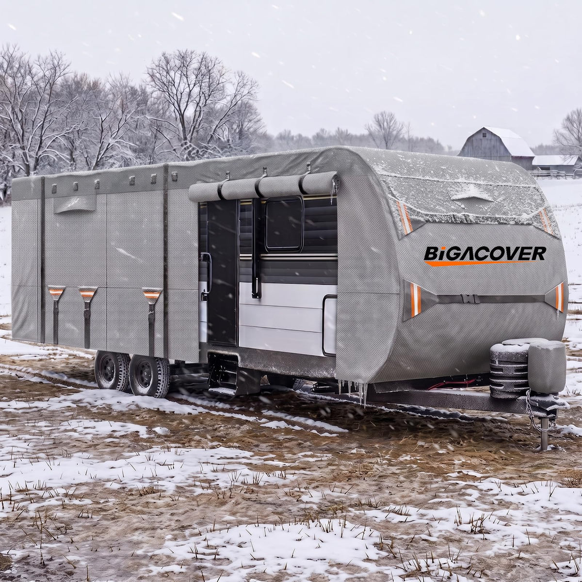 22-24 ft 500D Oxford Waterproof Travel Trailer Cover B903008
