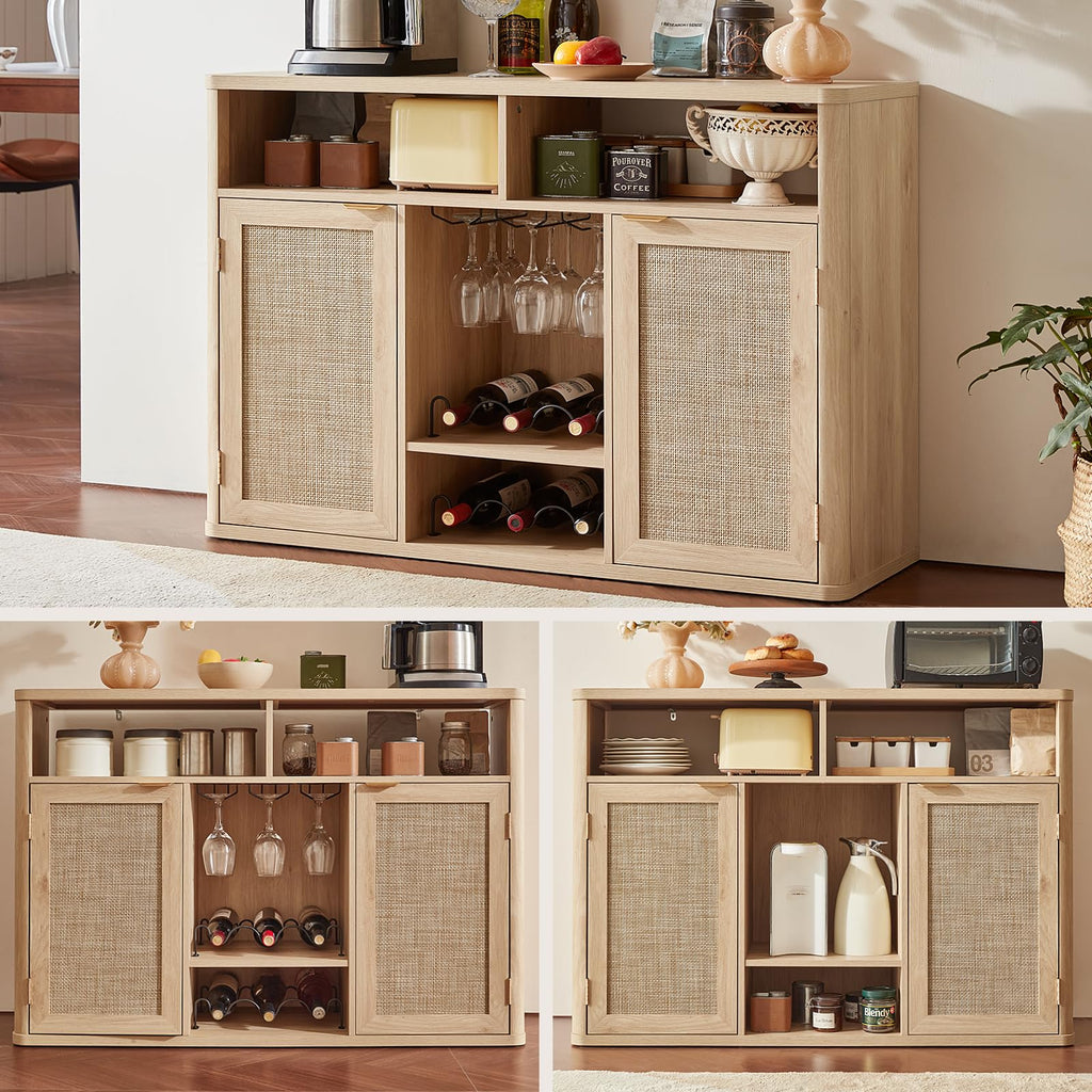 Rattan Wine Bar Cabinet with Storage K3299