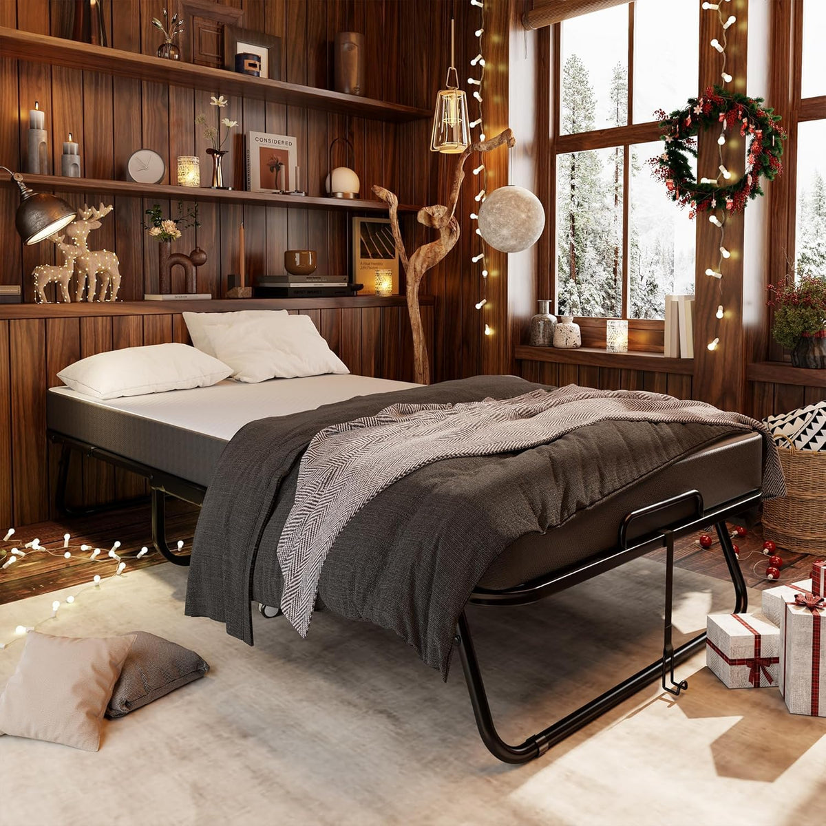 Folding Bed with Mattress Twin 75" x 38" R17833