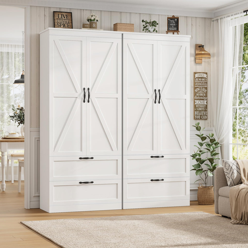 70" White Kitchen Pantry Storage Cabinet T7493
