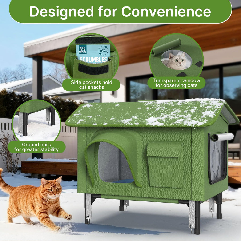 24" Heated Cat House with Escape Door T901