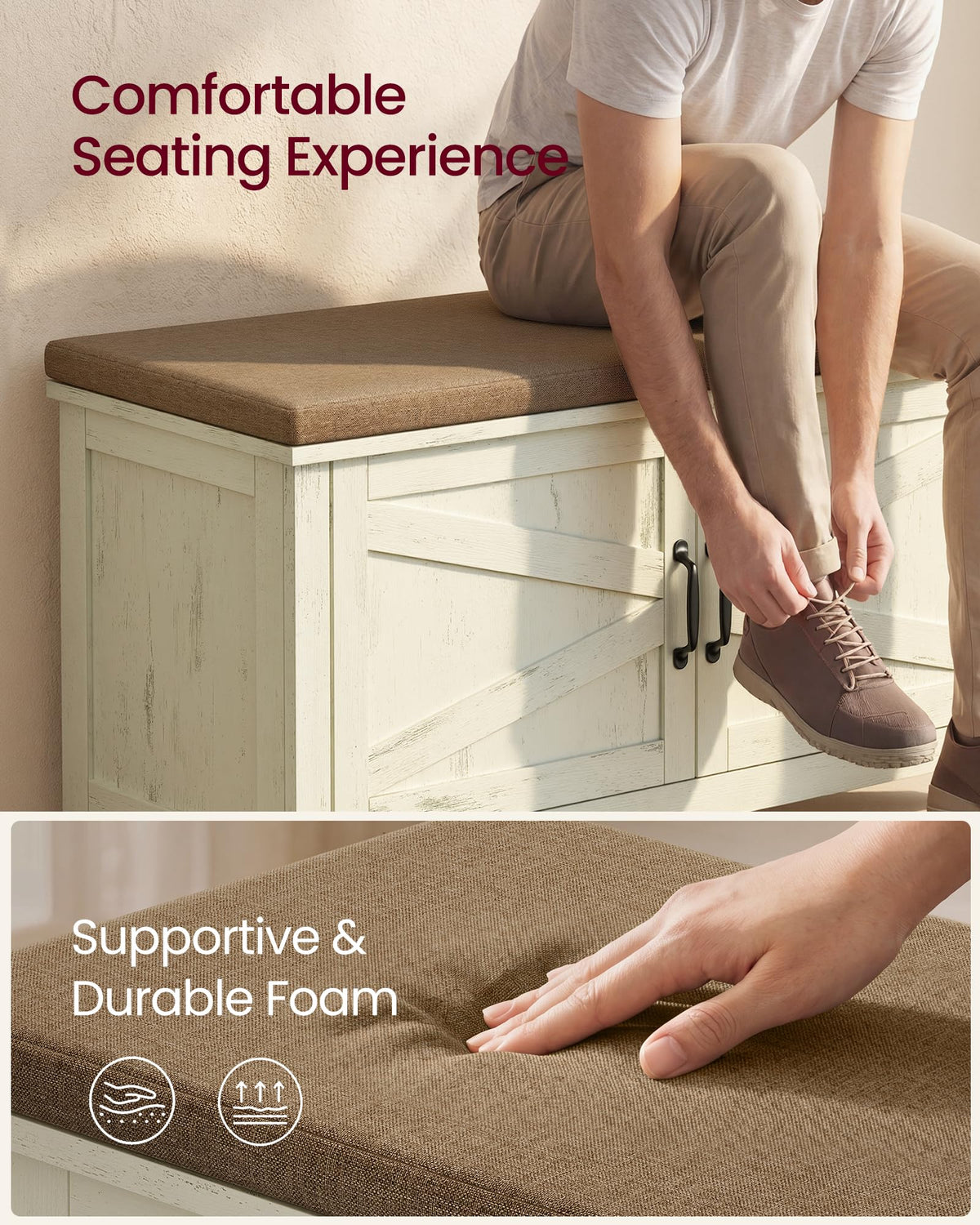 Shoe Bench with Cushion F64116