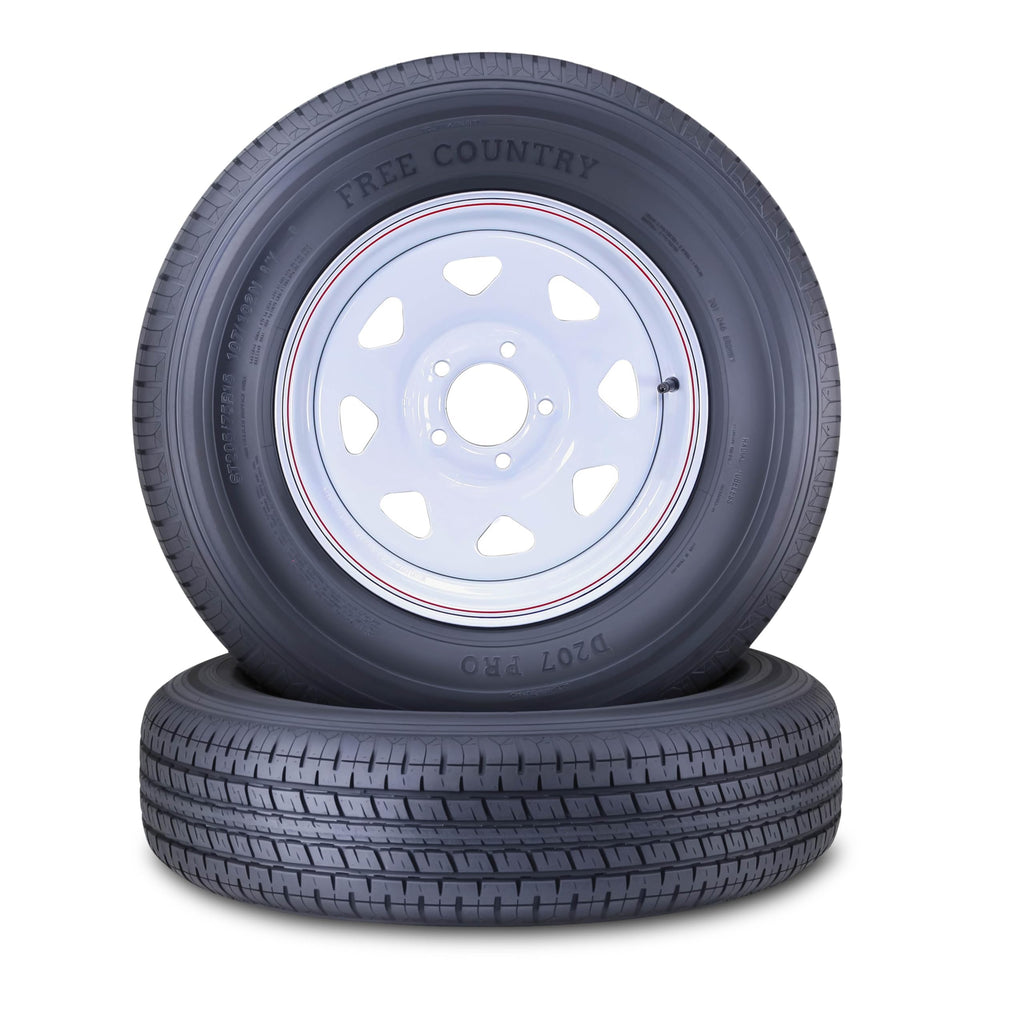 Trailer Tire Wheel ST205/75R15 8PR 5X4.5 White Spoke Pk2 C809340
