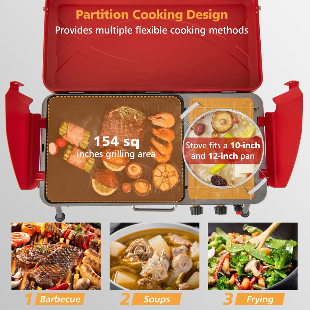 2-Burner Propane Camping Stove with Detachable Legs L21240