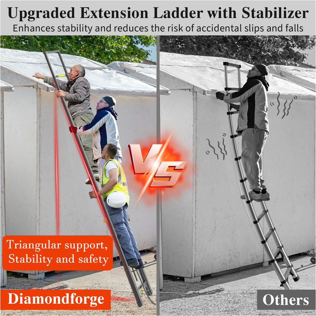 10.5 FT Aluminum Telescoping Ladder 330 Lbs L6387