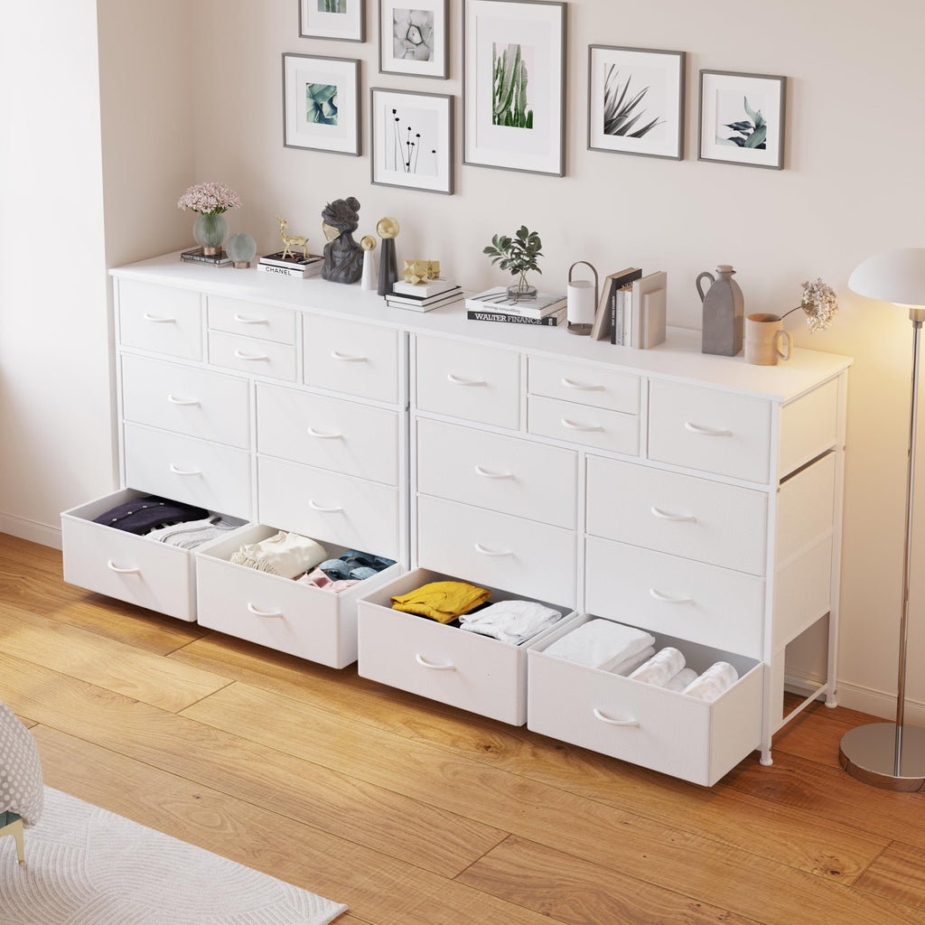 White 10 Drawer Fabric Dresser Y47764