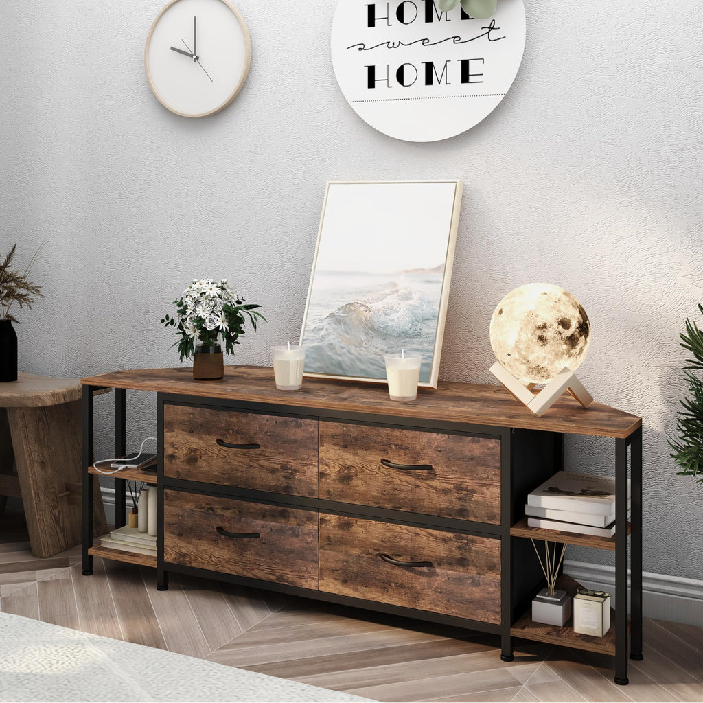 Brown Corner TV Stand with Drawer E2259