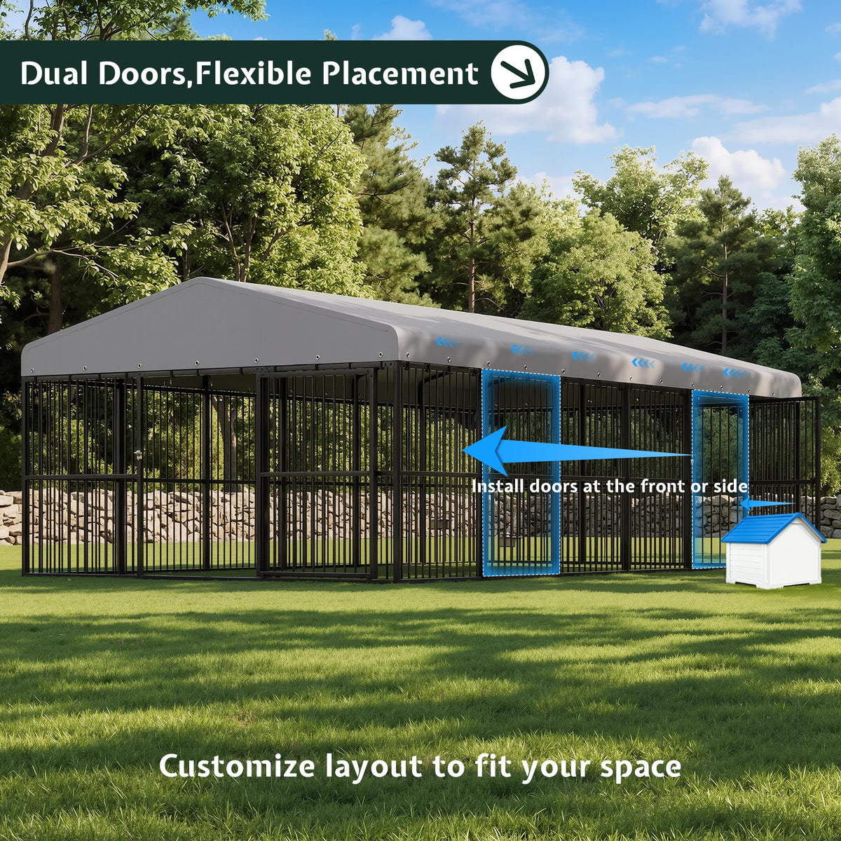 10x20x6.4 FT Outdoor Dog Kennel O3864