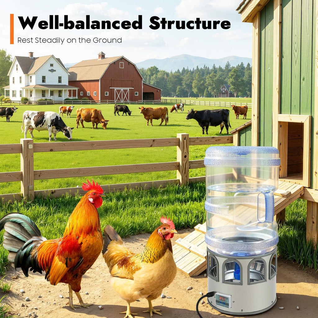 5 Gal Heated Chicken Waterer 80W Adjustable Temperature D274892